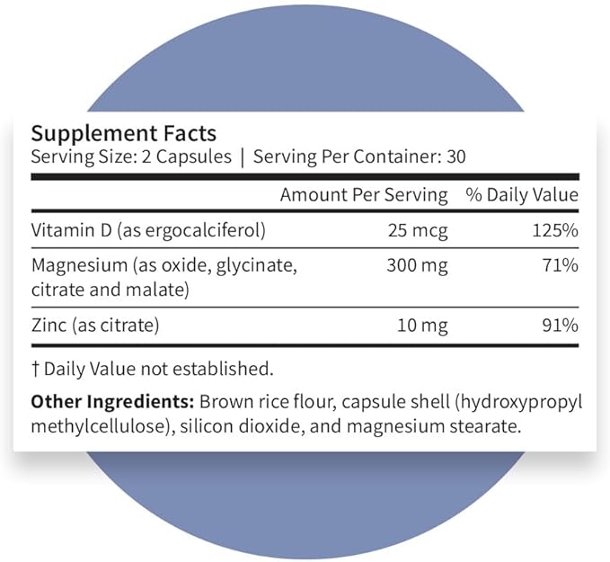 Pattern Wellness Magnesium Complex – Supports Muscle, Bone & Relaxation Health – with Zinc & Vitamin D – Daily Support Formula – 120 Vegan Capsules