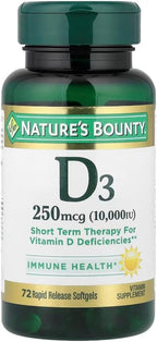 Nature's Bounty, Ultra Strength D3-10,000 IU, 72 Softgels (2pack)