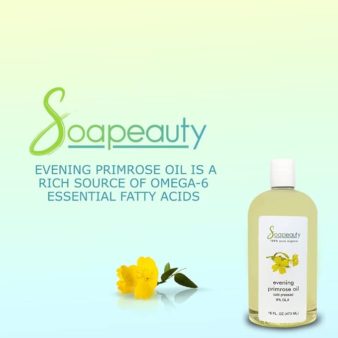 Soapeauty Evening Primrose Oil Cold-Pressed and Cold-Filtered Natural Oil. Evening Primrose Oil Contains high Level (9%) of The Essential Fatty Acid Gamma-Linolenic Acid (48 OZ)
