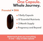 MaternaVit 1 a day Prenatal vitamins for women 2 month: Folic acid, Fish Oil Omega 3 DHA/EPA, Vitamin D3, B6, Vitmain B12, C, E, Calcium, Iron, Magnesium, Zinc supplement FSA eligble multivitamin