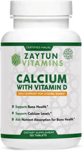 Zaytun Halal Calcium + Vitamin D3 for Bone Health, Boosts Calcium Absorption, 1 Per Day, Made in USA, Vegetarian, Halal Certified, 4 Month Supply
