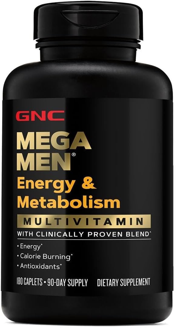 GNC Mega Men Energy & Metabolism Multivitamin | Antioxidants and Increased Calorie Burning | 180 Count