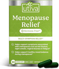 UTIVA Menopause Relief | Hormone-Free Menopause Support | Natural Multi-Symptom Relief | Helps Reduce Hot Flashes & Night Sweats | Mood Balance & Joint Support | Estrogen Free, 30 Vegi Capsules