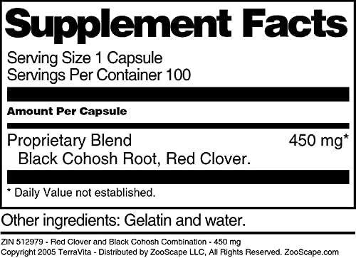 Red Clover and Black Cohosh Combination - 450 mg (100 Capsules, ZIN: 512979) - 3 Pack