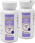 Carson Life Collagen with Vitamin C (2 Pack) - Hydrolyzed Collagen Supplement - Supports Hair, Skin & Nails - Dietary Supplement - Made in USA - 60 Capsules Each