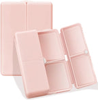 FYY Daily Pill Organizer, 7 Compartments Portable Pill Case Travel Pill Organizer,[Folding Design] Pill Box for Purse Pocket to Hold Vitamins,Cod Liver Oil,Supplements and Medication-Pink