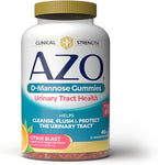 AZO D Mannose Urinary Tract Health Gummies, 40 Count, Clinical Strength 2000mg, Helps Cleanse, Flush & Protect, No.1 Pharmacist Recommended Brand, Vegan Tangy Citrus Blast Flavor, Non-GMO, Gluten Free