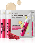VITALBEAUTIE Super Essential (7-Day) – Women’s All‑in‑One Beauty + Multivitamin Ampoules & Tablets – 1,000mg Fish Collagen + 1,000mg Vitamin C, Biotin, Iron, Vitamin D – Grape Flavor - 7 Servings