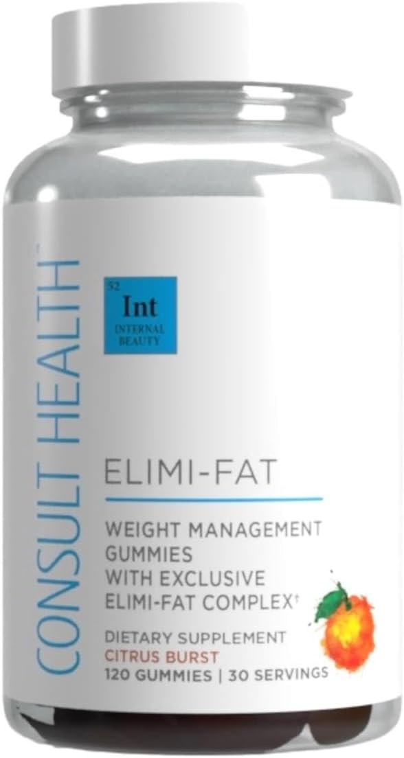 Consult Health ELIMI-Fat Apple Cider Vinegar Morosil Weight Management Gummies - Supports Weight Loss- Gluten Free, Keto, Vegan - Citrus Flavor 120 Count