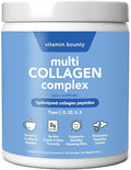 Vitamin Bounty Multi Collagen Complex - Hydrolyzed Collagen Peptides Types I, II, III, V & X - Supports Skin Elasticity, Joint Health, Hair & Nail Growth - 50 Servings