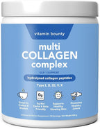 Vitamin Bounty Multi Collagen Complex - Hydrolyzed Collagen Peptides Types I, II, III, V & X - Supports Skin Elasticity, Joint Health, Hair & Nail Growth - 50 Servings