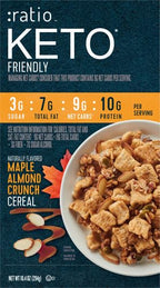 Ratio Trio Maple Almond Crunch Cereal, 10g Protein, Keto Friendly, 10.4 oz (Pack of 4)