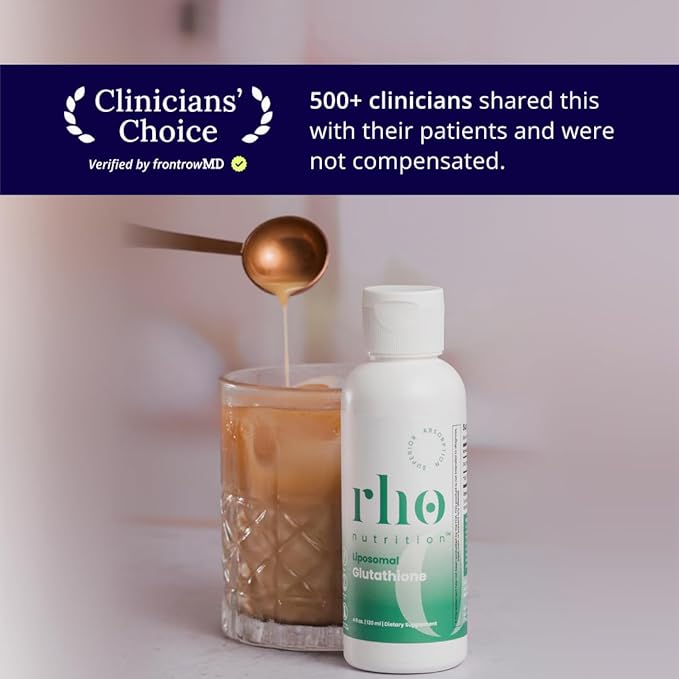 Rho Nutrition Liposomal Glutathione - Ultra High Absorption Liquid Glutathione Supplement - Supports Natural Detoxification, Immune System, Skin Health, Mental Clarity & Overall Well-Being