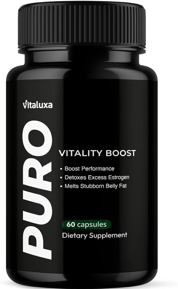 Puro Vitality Boost - Puro Pills Premium Blend Supplement Maximum Strength Daily Natural Vitamins Booster Capsules, Pure Performance Support Advanced Formula Overall Health Wellness (60 Capsules)