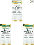 Nature's Bounty Advanced Vitamin D3 with Magnesium Citrate Immune Formula, Supports Immune and Bone Health, 90 Tablets (Pack of 3)