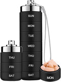 Mossime Metal Pill Organizer Weekly, Stackable Waterproof Travel Pill Box, Large Aluminum Alloy Pill Case Container, BPA Free 7 Day Daily Medicine Organizer for Vitamin, Fish Oil, Supplement