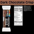 KIND Protein MAX, Dark Chocolate Crisp, 20g Protein, 1g Sugar, Low Sugar, High Protein Snack Bars, 4 Count (Pack of 2)