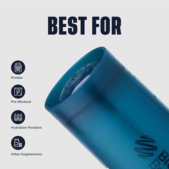 BlenderBottle Classic V2 Shaker Bottle Perfect for Protein Shakes and Pre Workout, 32-Ounce, Ocean Blue