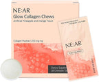 NE:AR Glow Collagen Chews – 2 500mg Peptides with Hyaluronic Acid & Vitamin C Tasty Easy Daily Support for Skin Hair Nails Pineapple Flavor