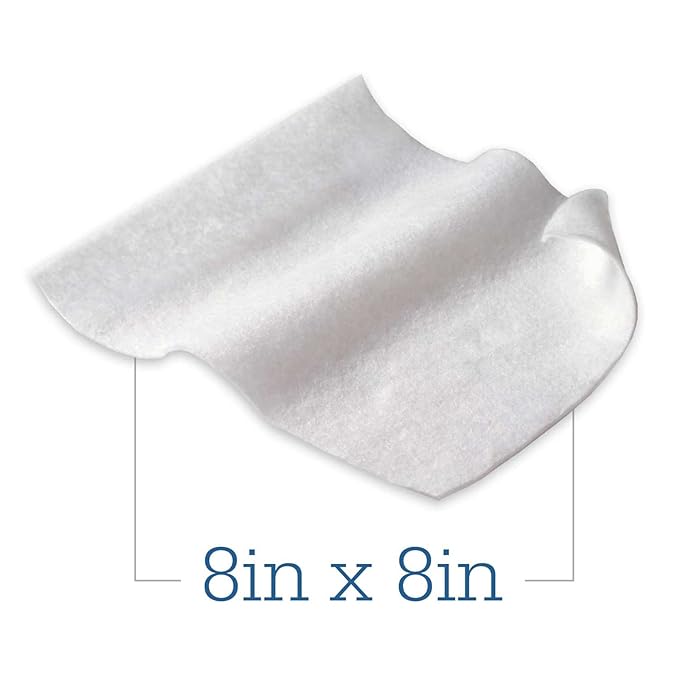 Essential Bath Cleansing Washcloths - 1 Package, 8 Cloths - Rinse Free, Fragrance-Free Ultra-Soft and Thick Bath Wipes