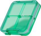 Small Pill Organizer, Waterproof & Portable Pill Case for Daily Travel - Adjustable 4 Compartments Compact Medicine Holder for Vitamins, Pills, Perfect for Purse or Pocket (Green)