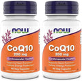 Now Supplements - CoQ10 (Coenzyme Q10) 200 mg, Supports Cardiovascular Health*, Kosher, Vegan 90 Vegetarian Capsules (Pack of 2)