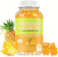 Potassium Magnesium Gummies,High Absorption Magnesium Glycinate,B6,D3,Potassium Citrate for Electrolyte Balance, Muscle Health and Relieve Leg Cramps Support, 60 Count Pineapple