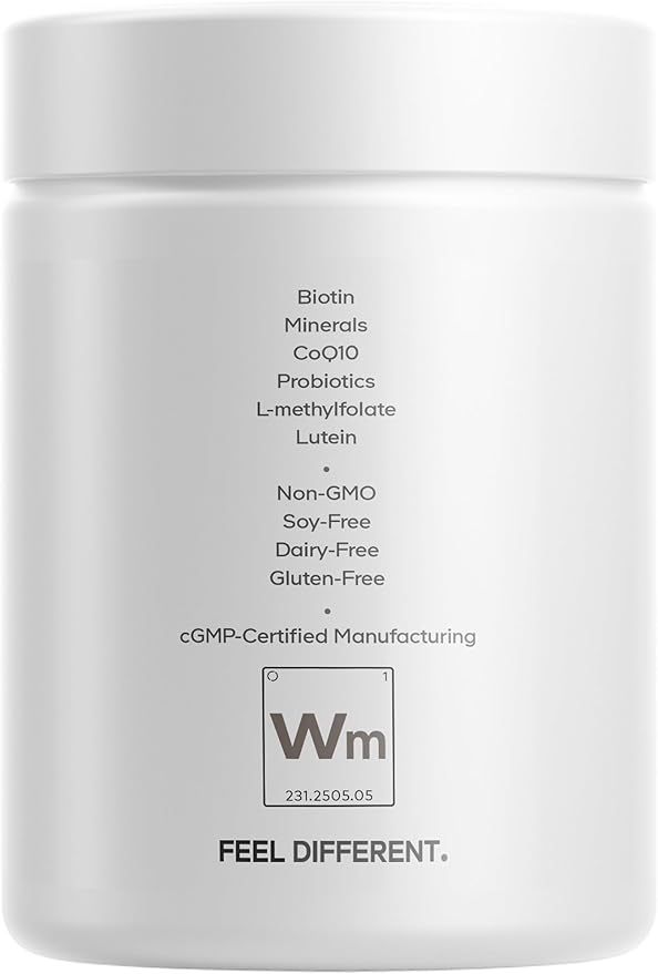 Codeage Women’s Multivitamin Platinum - Vitamins A D3 K1 K2 B12 & Minerals, CoQ10, Skin, Hair & Nails Complex, Collagen, Botanicals, Probiotics, Fermented Greens, Lutein, Astaxanthin - 90 Capsules