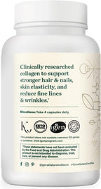 Great Lakes Wellness Collagen Peptides Pills – Supports Hair, Skin, Nails, Joints & Digestion – Hydrolyzed, Non-GMO, Keto & Kosher, VERISOL Collagen Types I & III for Maximum Absorption (120 Capsules)