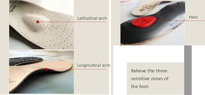Pedag Viva | Leather Arch Support Inserts | Handmade in Germany | Plantar Fasciitis Relief | Metatarsal Pad | Heel Cushion | Activated Charcoal for Odor | Tan | Women US 10/ Men 7/ EU 40