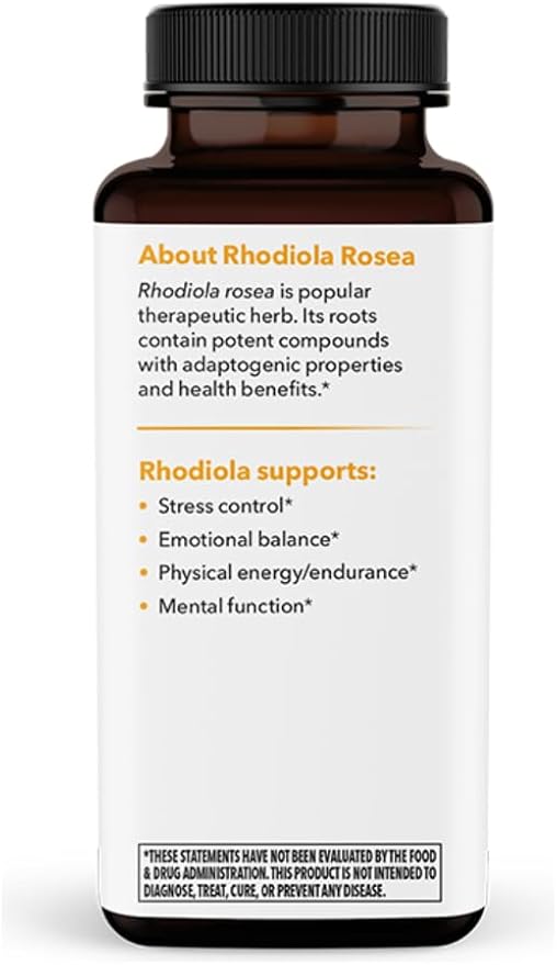 LifeSeasons Rhodiola Root 600mg per 2 Capsules – Adaptogenic Supplement for Natural Energy Mental Clarity Mood Balance Stress Support – 60 Vegan Capsules, Non‑GMO, Gluten‑Free