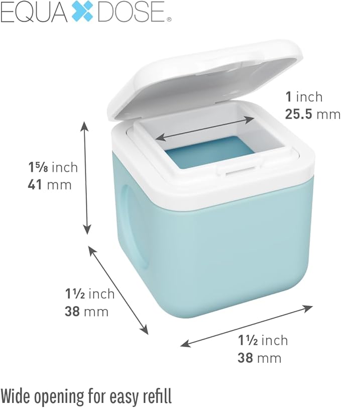 Equadose Magnetic Silicone Storage Container, Modular Supplement & Travel Organizer, Reusable Soft Silicone Vitamin Jar, Fridge-Mountable, Deep Capacity, Secure Flip Lids, Teal, BPA-Free