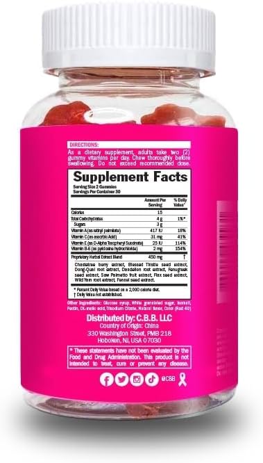 Curvy Body Bears CBB 13 in 1 Women’s Multivitamin Gummies | Herbal & Vitamin Gummy Supplement for Daily Wellness | Berry Flavor | 60 Gummies