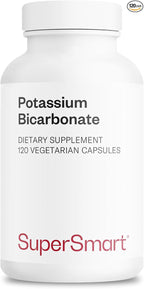Supersmart - Potassium Bicarbonate 5400mg per Day (High Dose) - Electrolyte Mineral - Acid-Base Balance pH - Heart, Muscle & Nerve Health | Non-GMO & Gluten Free - 120 Vegetarian Capsules