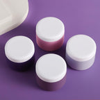 Kuangre Travel Containers for Toiletries, Silicone Cream Jars BPA-Free, Leak-proof 3oz Travel Size Containers, Portable Size Silicone Jars with Lid for Cosmetic Face Hand Body Cream (4 Pack)