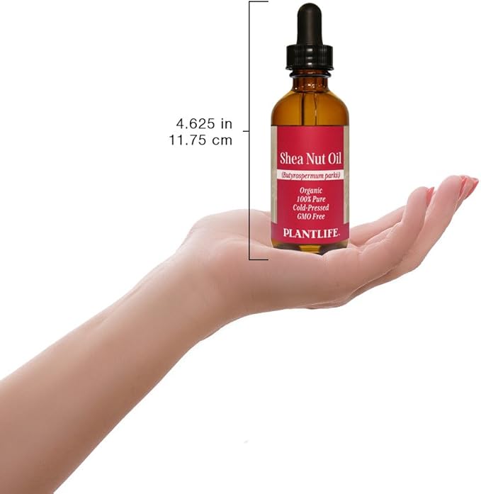 Plantlife Shea Nut Carrier Oil - Cold Pressed, Non-GMO, and Gluten Free Carrier Oils - for Skin, Hair, and Personal Care - 2 oz