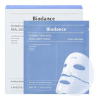BIODANCE Hydro Cera-nol Real Deep Mask, Hydrating Overnight Hydrogel Face Mask, Moisturizing, Redness Reducing, Quick Soothing, After Sun Care, Sunburn Relief, Korean Skin Care |1.19oz(34g) x4ea