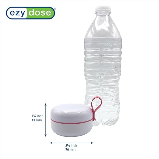 EZY DOSE Mini Vitamin Organizer, Multi Compartments, Portable and Compact Design, Easy Access Sliding Pill Dispenser, Supplement Organizer with Anti-Mix Design, Travel Friendly, Small, White and Pink