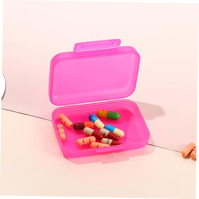 4pcs Small Plastic Travel Pill Boxes with Tight Seal Portable Vitamin Organizer for Daily Medicine Storage Multi Color Mini Rectangular Containers for Jewelry and Small Items