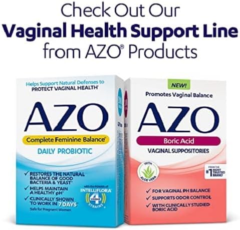AZO Yeast Plus Dual Relief Tablets, Yeast Infection and Vaginal Symptom Relief, Relieves Vaginal Itching & Burning, 60 Count