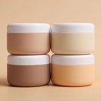 kuangre Travel Containers for Toiletries, Silicone Cream Jars BPA-Free, Leak-proof 2oz Travel Size Containers, Portable Size Silicone Jars with Lid for Cosmetic Face Hand Body Cream (4 Pack)