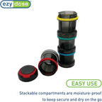 EZY DOSE Stackable Weekly (4-Day) Pill Organizer, Detachable Multiday Medication & Vitamin Organizer Box with Color-Coded Compartments, Portable Daily Planner Case for Home and Travel, 5.5" Tall