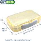 EZY DOSE Moisture-Proof Pill Case, Medicine Planner, Vitamin Organizer Box, Travel-Friendly, Latch-Closure to Secure Contents, 8 Individual Compartments of Multiple Sizes with Tight Seal, Large, Cream