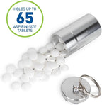 EZY DOSE Keychain Pill Case, Medicine Planner, Vitamin Organizer Box, Daily Planner, Safe for Money & Travel Items, Stainless Steel, Small, Color May Vary, BPA Free