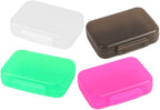 4pcs Small Plastic Travel Pill Boxes with Tight Seal Portable Vitamin Organizer for Daily Medicine Storage Multi Color Mini Rectangular Containers for Jewelry and Small Items