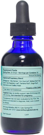Birth Song Botanicals Fertile Ground Fertility Liquid Tincture, Herbal Supplement to Help Regulate Your Cycle, Balance Hormones, Aid Ovulation, 2oz Bottle