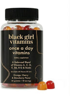Black Girl Vitamins Once a Day - Womens Multivitamin Gummy - Vitamin A, B, C, E and Zinc. Multivitamin for Women, Immune Support. Vegan, Gluten-Free. Made in The USA (30 Day Supply, Strawberry)