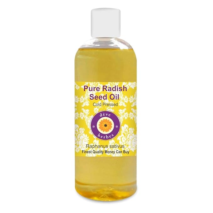 Deve Herbes Pure Radish Seed Oil (Raphanus sativus) Cold Pressed 200ml (6.76 oz)