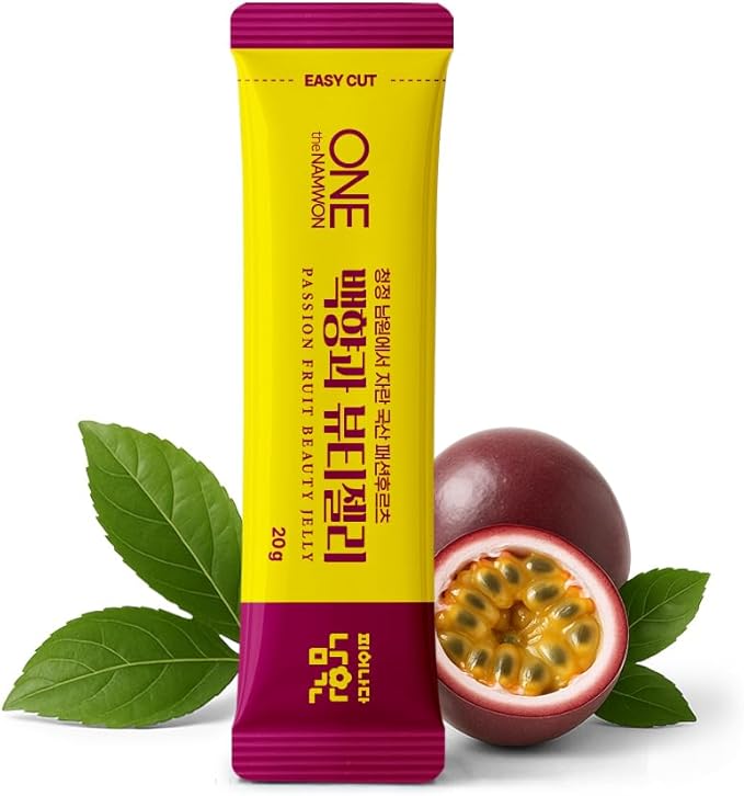 [14 Sticks] Passion Fruit Beauty Jelly, Plant-Based Collagen Jelly Sticks, Daily Beauty Supplement, Low Calories Jelly Stick for Wellness Lifestyle, Diet Snack, Korean Jelly Stick