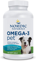 Nordic Naturals Omega-3 Pet, Unflavored - 120 Soft Gels - 320 mg Omega-3 Per Soft Gel - Fish Oil for Dogs with EPA & DHA - Promotes Heart, Skin, Coat, & Immune Health